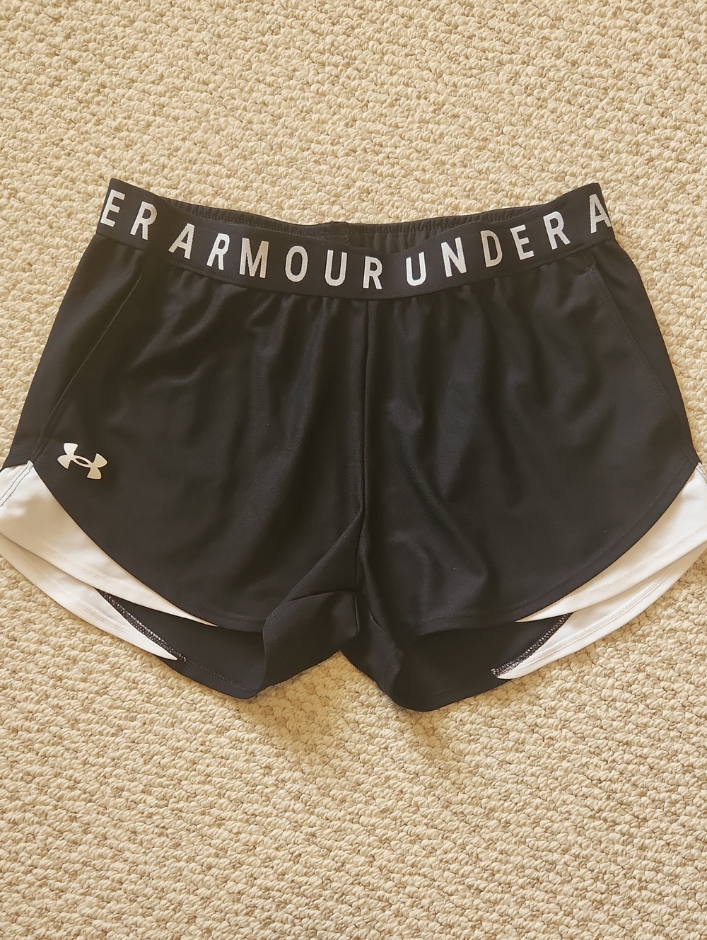 Under Armour Black Women's Athletic Shorts with White Trim